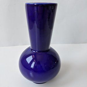 Vintage 1990s blue ceramic vase